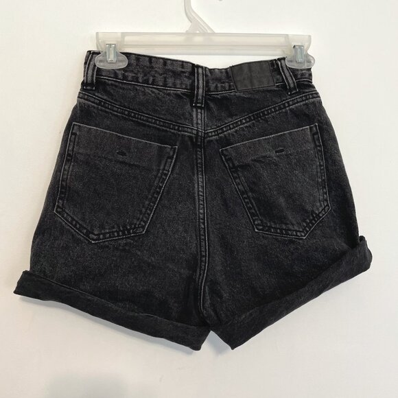 ZARA Basic Z1975 Mom Fit High Waist Shorts Black High Waisted Denim Jean 90s Y2K - Picture 16 of 16
